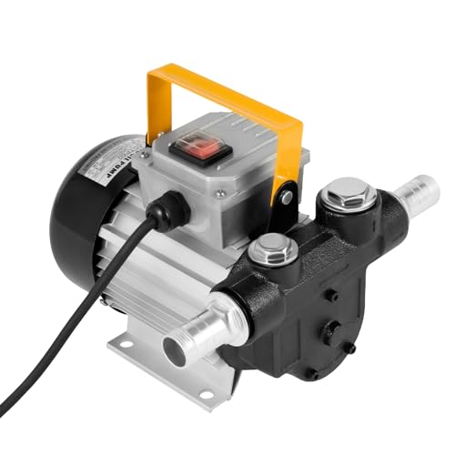 GSHIOIO 110V AC Self Priming Fuel Transfer Pump, 60L/min Oil Transfer Pump 550W Portable Electric Oil Pump Diesel and Kerosene Oil Change Pump for Construction Sites, Fishing Boats, Farms