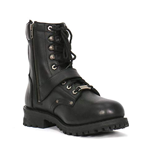 Hot Leathers BTM1017 Men’s Black Grave Rub Skull Tall Logger Motorcycle Boot - 11
