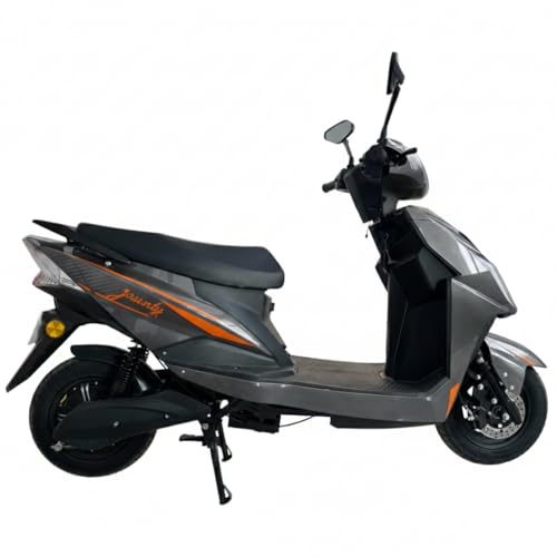 Image of AMO Electric Scooter Jaunty L Lead Acid Low Speed -25kmph Range - 65 Km Non RTO in Grey with Portable Charger Ex-Showroom