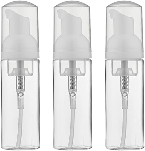 Paquete de 3 botellas con bomba de espuma, dispensador de jabón líquido de plástico vacío transparente, contenedor de embalaje de maquillaje