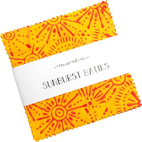 Sunburst Batiks Charm Pack by Moda; 42-5 inch Precut Fabric Quilt Squares