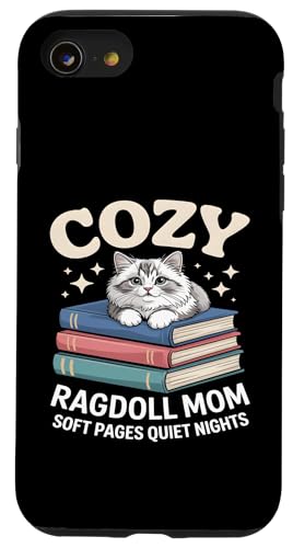 Cozy Book Lover Ragdoll Mom �\�t�g�y�[�W �Â��Ȗ� �X�}�z�P�[�X iPhone SE (2020) / 7 / 8 �p