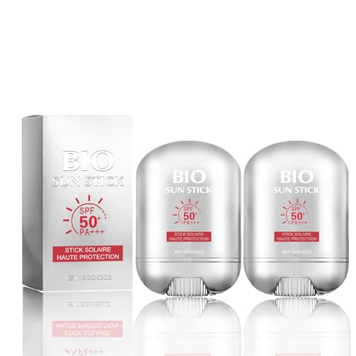 2PCS Sunscreen Stick SPF 50+ - Sunblock Stick 2 Pack Set - Face Sunscreen for Surfing, Skiing - Strong UV Protection Sunstick for Face & Body - Waterproof, Sweat-Proof - Moisturizing Sun Cream