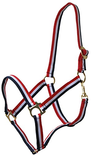 Cabestro de nylon QHP ajustable con hebilla para caballos accesorio tricolor 2