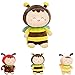 Juguete de peluche de abeja, animal de peluche de abejorro con cara sonriente, idea de peluche de abejita, regalos para niños, niñas, cumpleaños o fiestas, decoración del hogar, 25 cm (amarillo)