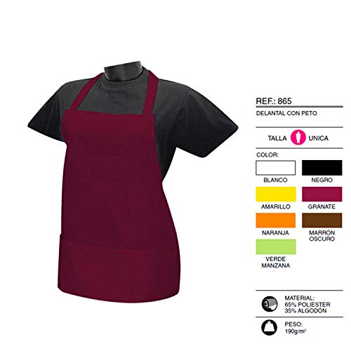 MISEMIYA - Women's Apron with Bib Apron for Home Cleaning Fruit Sink Silver Maitre of Wines - Ref.865 - Garnet, Pack of 1 - Image 2