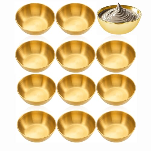 Set 12 Tazones Faciales Dorados de Acero Inoxidable miniatura 1