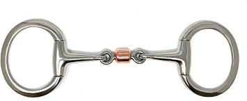 AJ Tack 3-Piece Copper Roller Eggbutt Snaffle Bit, 5 in