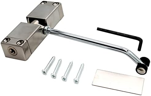 Spring Door Closer, Stainless Steel Adjustable Automatic Door Closer for Residential/Commercial use, Stainless Steel Surface Mounted Door Closer