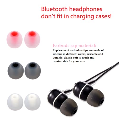 Image of Silicone Earbud Tips Earbuds Replacement Ear Tips Gels Bud for Popular in-Ear Headphones Other Inner Hole from 3.8mm - 5.1mm Earphones 9 Pairs S /M /L