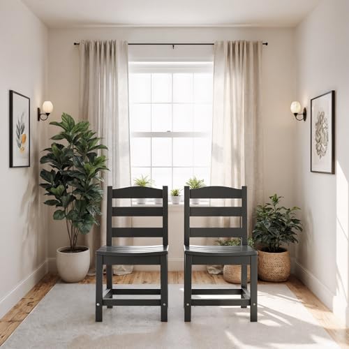 Grey HDPE Outdoor Dining Set for 2: Weather-Resistant, Low Maintenance, Eco-Friendly Recycled Plastic, Modern Style, 17.1" W x 33.7" H, Perfect for Gardens & Patios