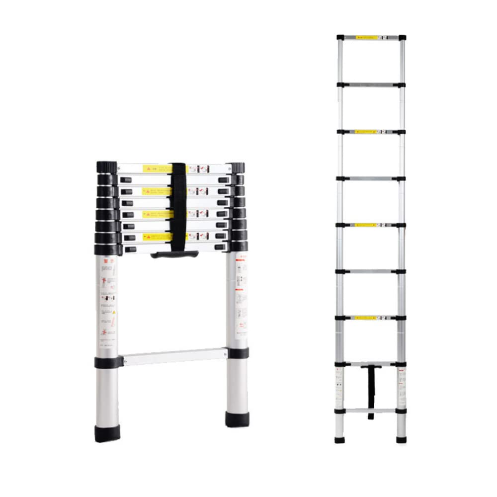 Overlength Telescopic Ladder(2.6m),Telescopic Straight Type Multi-Function Folding Aluminum Stepladder Folding,Power Industrial Telescopic Expansion Ladder.