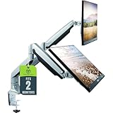 TechOrbits Universal Desk Mount for Dual Monitor - Fits Two 13-30' Monitors with Swivel & Clamp