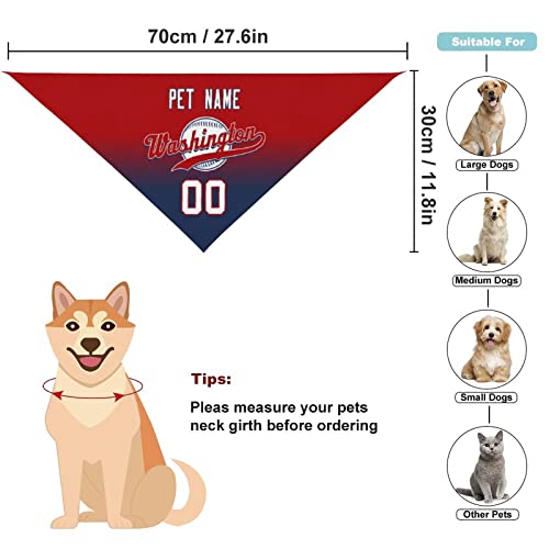 Vluyyv Custom Washington Dog Bandana Personalized Baseball Dog Scarf With Your Name And Number Triangle Headband Pet Accessories Sports Fan Gift For Small Large Dog Cat #TOP1