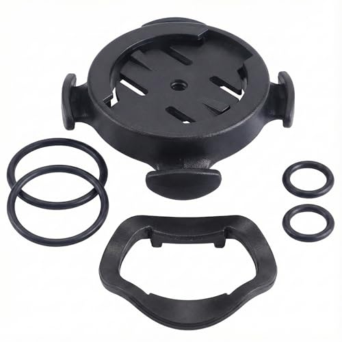 VertexOval Pack Duo Fixation GPS Vélo pour Garmin Edge 1040/840/540/Explore 2, Socle de Compteur Quart de Tour sur Potence avec 6 Élastiques de Montage,...