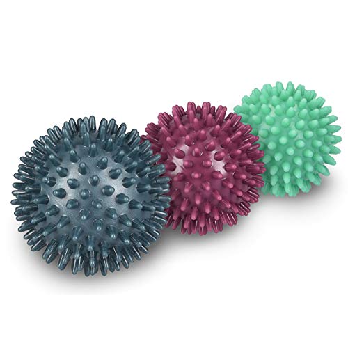 Navaris 3X Igelball mit Noppen - 3er Set Igel Ball Massageball - Massage für Hand Fuß Rücken Balance - Fitness Noppenball medium und hart - Image 6