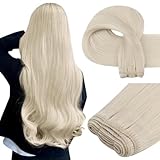 Easyouth Extension Capelli Veri Tessitura Biondi Estensione Capelli Veri Tessitura Bianco Biondo Weft Remy Human Hair Extension Lisci #1000 30cm 70g