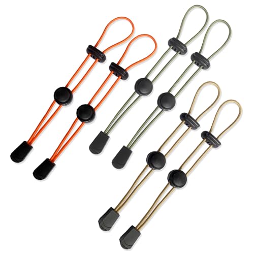 6-Pack Tactical Hiking Pole Holders - Army Green/Khaki/Orange Elastic Rope Fasteners | Backpack Accessories for Trekking, Mountaineering, Camping Gifts