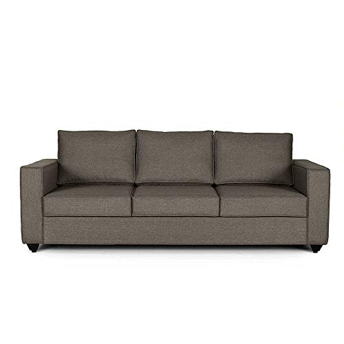 Image of Wakefit Sofa Set | 3 Year Warranty | Mini 3 Seater Sofa for Living Room, Wooden Couch - Napper Mini (Omega : Grey)
