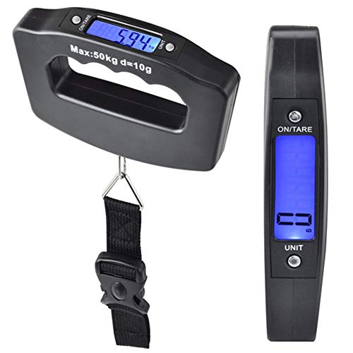 Heylas Digitale Kofferwaage, Gepäckwaage Handwaage Hängewaage mit Hintergrundbeleuchtetem Display für Reise/im Freien/Hausgebrauch 50 kg Kapazität Cover