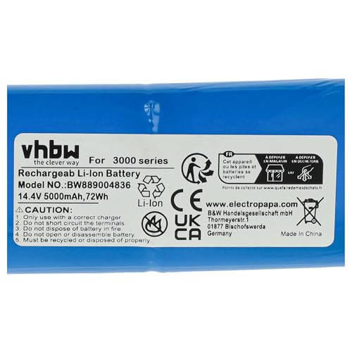vhbw Akku Ersatz f&uuml;r Philips C1048A2 f&uuml;r Saugroboter (5000 mAh, 14,4 V, Li-Ion)