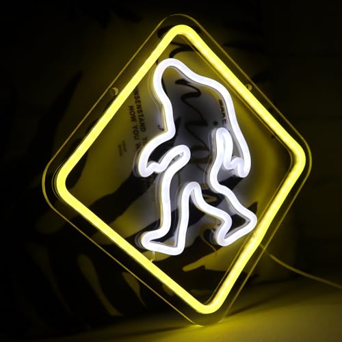 Pinlangdou Sasquatch Neon Sign Bigfoot Neon Light for Bedroom Hallway Garage Home Wall Decor Man Cave Children's Room for Birthday Party Gifts for Fans Friends Kids 12.2 * 12.2 in