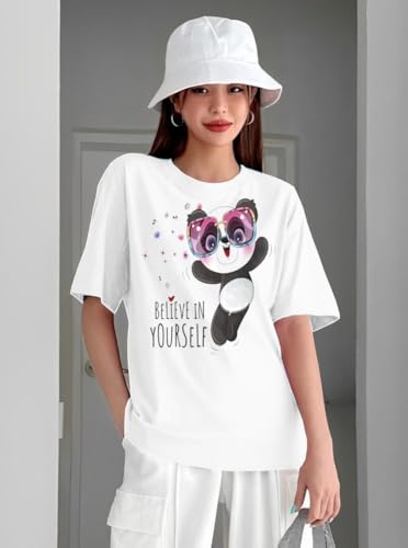 Image of Parona Polyester Casual Round Neck Printed T-Shirt | Half Sleeves Tshirt for Women