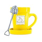 Divinity Boutique Flower Pot Mugs, 3 Piece Set, Yellow-Sunshine