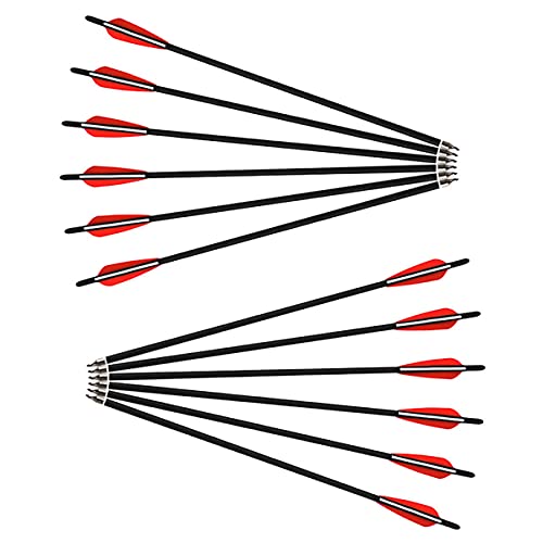 Bnjghcug Flèche en Carbone De 20 Pouces Pratique La Chasse avec des Pointes Amovibles Boulons De Flèche D'arbalète pour L'entraînement Au Tir De Chasse pour Les Jeunes Adultes,Rouge Cover