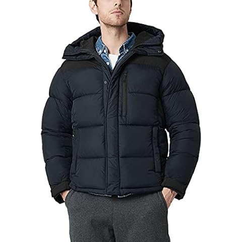 LAPASA Chaqueta de Algodón con Capucha Hombre Espeso Capa de Nailon Resistente al Agua Cover