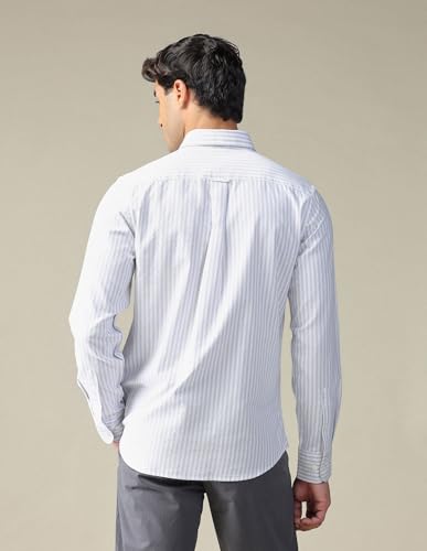 Image of U.S. Polo ASSN. Striped Regular Fit Shirt for Men - 100% Cotton, Breathable & Comfortable, Full Sleeves Casual Shirt for Men
