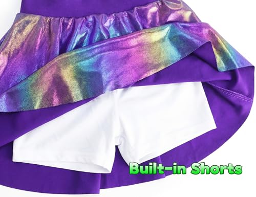 Image of Gnainach Girls Skorts High Waist Athletic Skirts with Shorts Stretchy Activewear for Teens Kids Performance Tennis