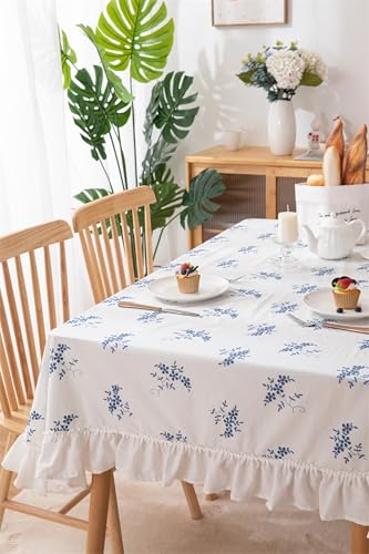 Nappe rectangulaire durable en coton bleu résistante - 5