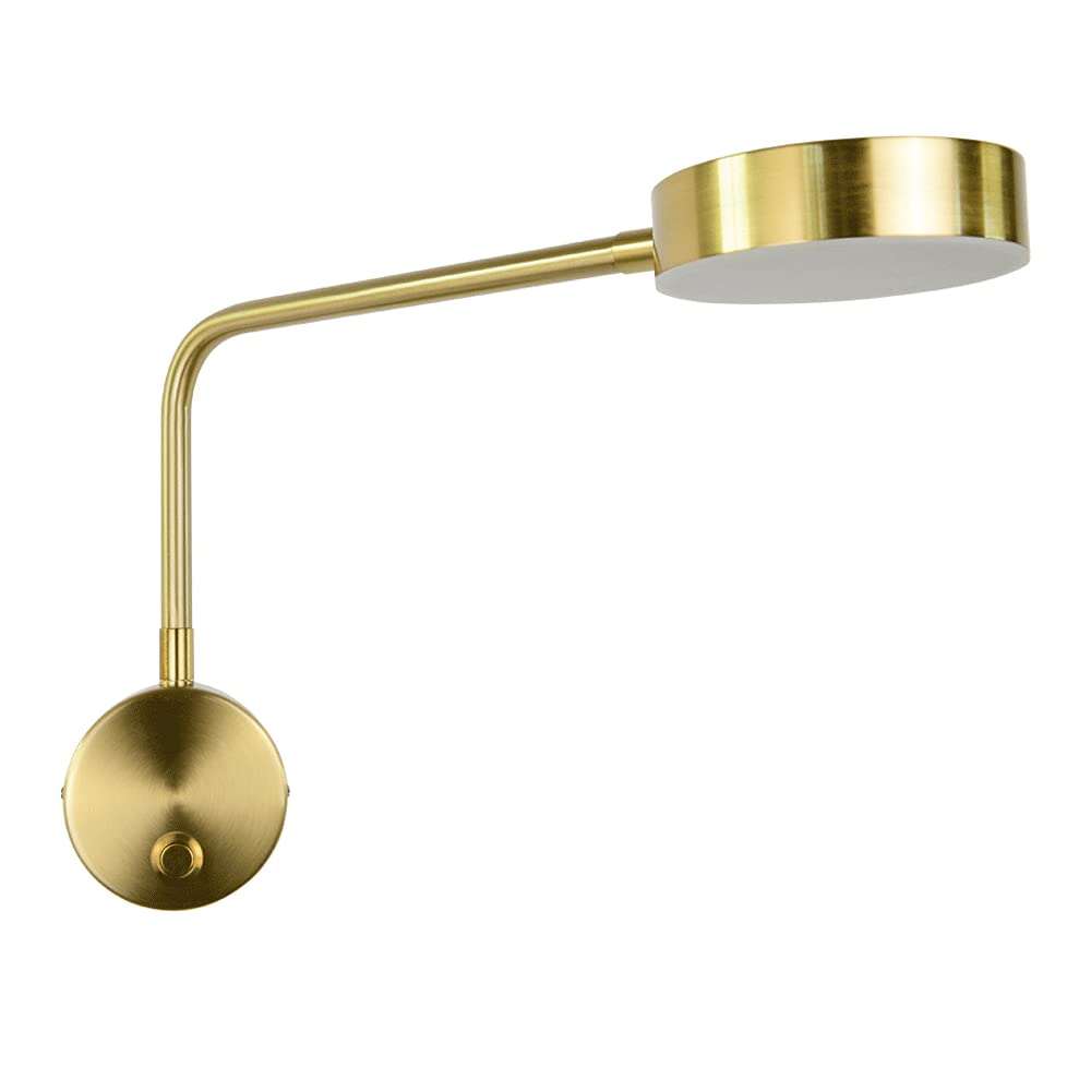 Aplique metálico de pared interior con acabado dorado de alta gama y diseño minimalista