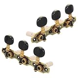 Hoement ギターチューニングキー ゴールドギターマシンヘッドノブ 左右兼用 アコースティックギター弦ペグ 精密調整可能 ギター修理用パー