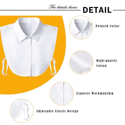 Detachable Dickey Collar Blouse for Women, Fake Half Shirts Faux False Collar for Girls Favors2