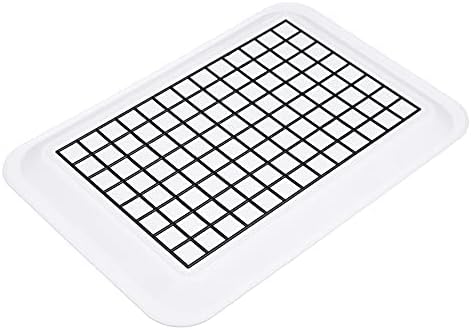 Invero Set of 4 Anti-Slip Top and Bottom Plastic Serving Tray with High Grip Rubber Surface and Non-Slip Padded Base Ideal for All Kitchens and Homes - (38 x 26cm)