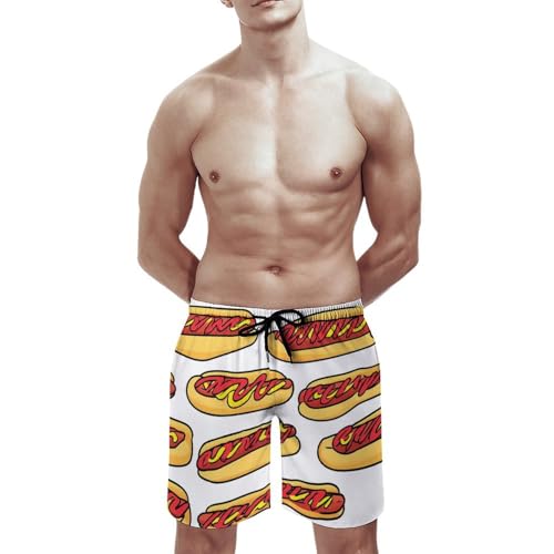 Hot Dogs Mustard Ketchup Classic Mens Swim Trunks Beach Board Shorts Bathing Suit Summer Vacation2
