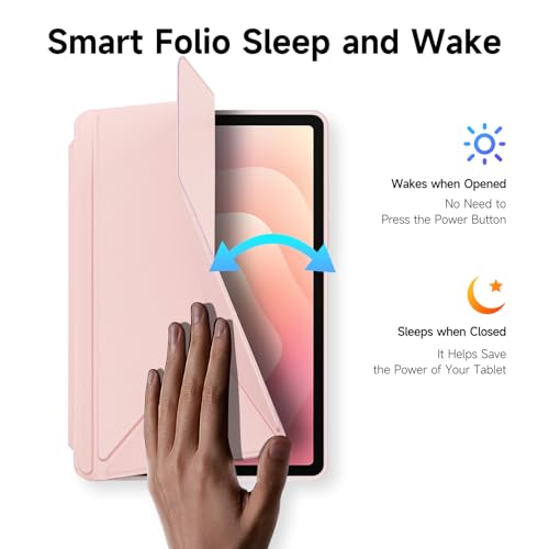Image of INICIO Hybrid Smart Folio Case for Samsung Galaxy Tab S11 11inch 2025 SM-X730 /X736B, Detachable Front Cover, Trifold Multi Angle Stand, S Pen Holder, Auto Wake /Sleep, PU+PC+TPU, Black