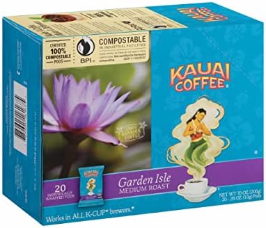 Kauai Coffee Pods - Garden Isle, 20 Single Serve Cups