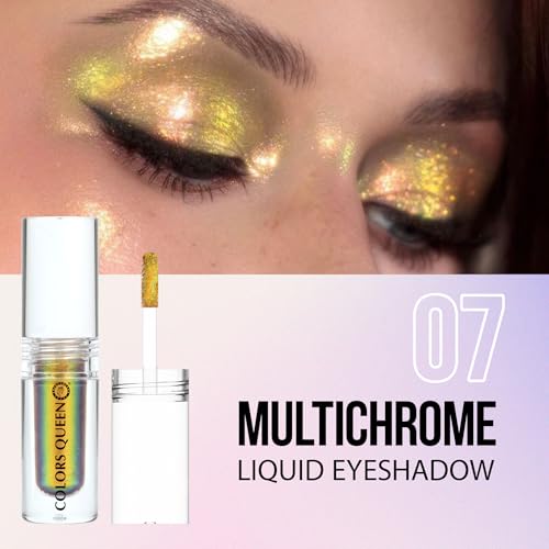 Image of Colors Queen Multichrome Liquid Eyeshadow | Long Wearing & Highly Pigmented Eyeshadow with Metallic Finish | Transfer Proof & Smudge Proof Liquid Eye Shadow for Eye Makeup (07 - Saturn Ring)
