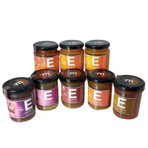 Mermeladas Natural , Sin Gluten, 240 Gr, Ver Sabores - Pack 4 - 6 - 8 Unidades . Esencia Andalusí (Calabaza con Miel de Azahar, 4 Unidades)