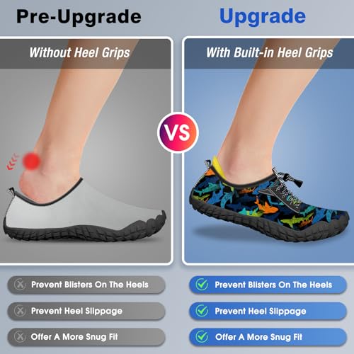 Image of Built-in Heel Grips Water Shoes for Kids Girls Boys Hiking Wide Barefoot Swim Beach Pool Big Kid