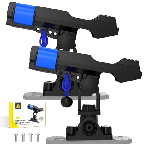 GearTrust Track Mount Fishing Rod Holder Fits Existing Kayak Boat Track