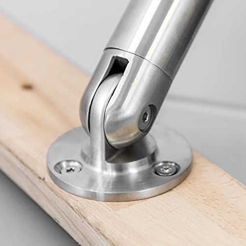 Gelenk mit Flansch 0° - 90° Gelenkstück Edelstahl V4A geschliffen K240 Ø 42,4 x 2,0 mm