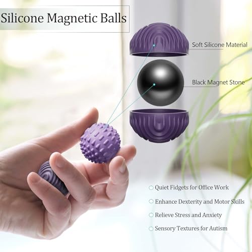 image for luckdoor Silicone Magnetic Balls Fidget Toys for Adults & Teens,4PCS S