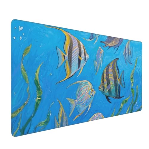 Tapis de souris antidérapant Ocean Fish 90cm pour éviter les rayures sur le bureau de jeu