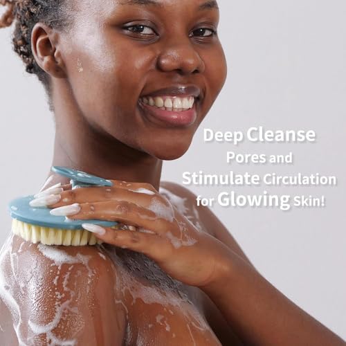 Image of BEAUTAIL Body Scrubber 2 Pack 1 Pack PP Body Brush Grey and 1 Pack Silicone Body Scrubber Black Gentle Exfoliating for Women Men Baby Sensitive Skin