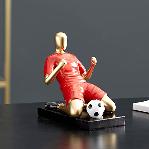 Teatones Soccer Goal Celebration Statues Gold Abstract Sculpture Resin Collectible Figurines For Golden Home Decor Accents Living Room Office Desk Bookshelf Decorations #TOP4