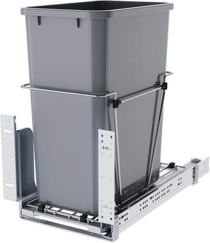 2 Tier Individual Pull Out Cabinet Organizer 14"W x 21" D, Cabinet Pull Out Shelves Slide Out Kitchen Storage Sliding Shelves for Cabinet-Organization in Kitchen, Chrome